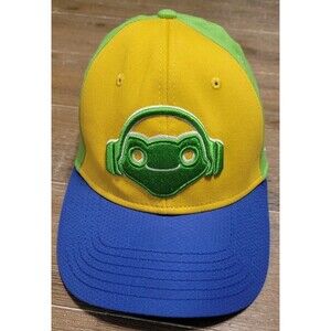 Overwatch Lucio Hat Multicolor Embroidered OSFM Bioworld Flex Fit Cap Green